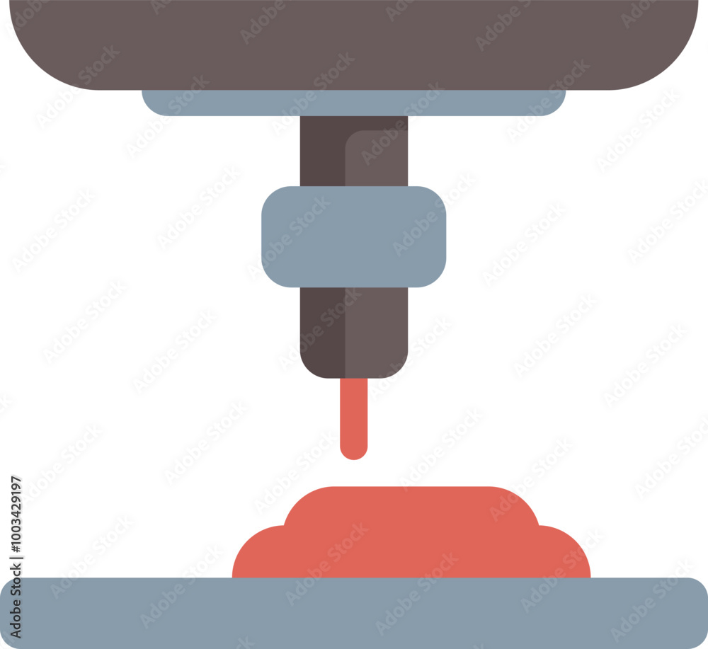 Poster 3d printer creating a physical object using resin material layer by layer
