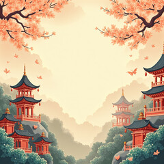 Fototapeta premium Beautiful landscape with a lot of buildings and trees