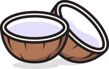 Cartoon coconut icon design