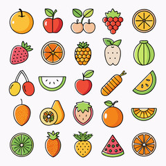 icon set of fruits