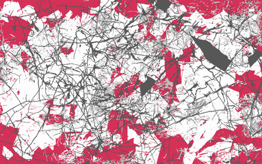 walls crumbled faded paint cracks red and white background