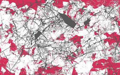 walls crumbled faded paint cracks red and white background