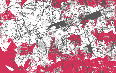 walls crumbled faded paint cracks red and white background