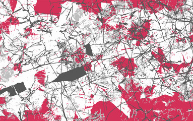 walls crumbled faded paint cracks red and white background