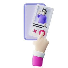 Dating Swipe Right 3D Illustration