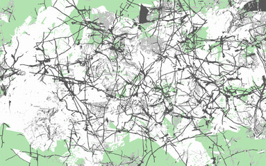 walls crumbled faded paint cracks green and white background