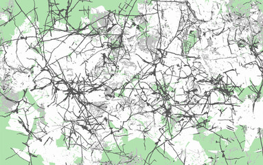 walls crumbled faded paint cracks green and white background