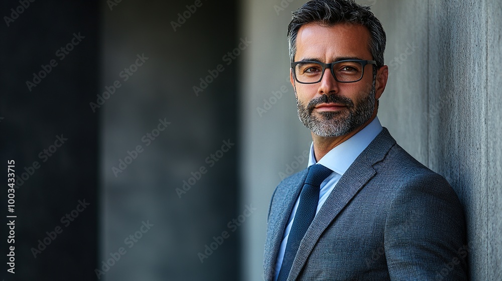 Sticker Confident Businessman in Professional Attire