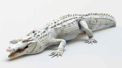 Naklejka premium Minimalist 3D Saltwater Crocodile Model