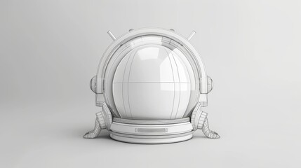 Fototapeta premium Minimalist 3D Space Capsule in Clean Design