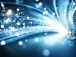 Abstract glowing blue light ring on a dark background, 