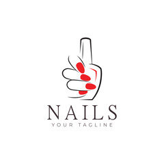 nail art nail polish logo for salon studio beauty vector icon illustration design minimalist