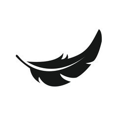 Feather icon, vector flat black simple illustration for web and app..eps