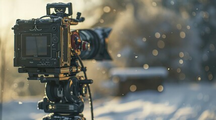 Video Camera Setup: Securely Placed on a Tripod for Optimal Recording