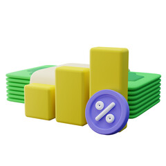 Bank Interest Rate Hike 3D Illustration