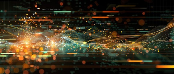 Abstract digital art with colorful lights and lines.