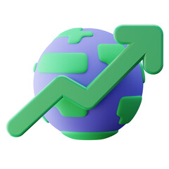 Global Inflation Chart 3D Illustration