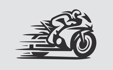 the outline of a moto bike speeding down the road.