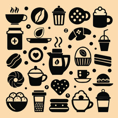 Fototapeta premium coffee icons set