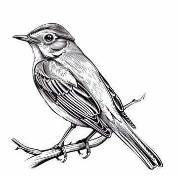 recommend clip art: Elegant Thrush Illustration on Clean Background