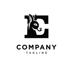 Fototapeta premium Letter E Donkey Logo Icon Vector