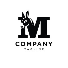 Letter M Donkey Logo Icon Vector