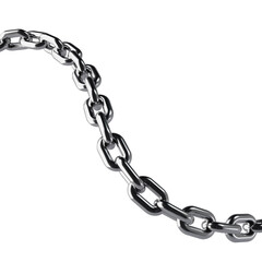 Realistic Wavy Chrome Chain 3D Render