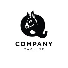 Letter Q Donkey Logo Icon Vector