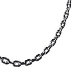 Chrome Chain Hanging on The Left Border 3D Render