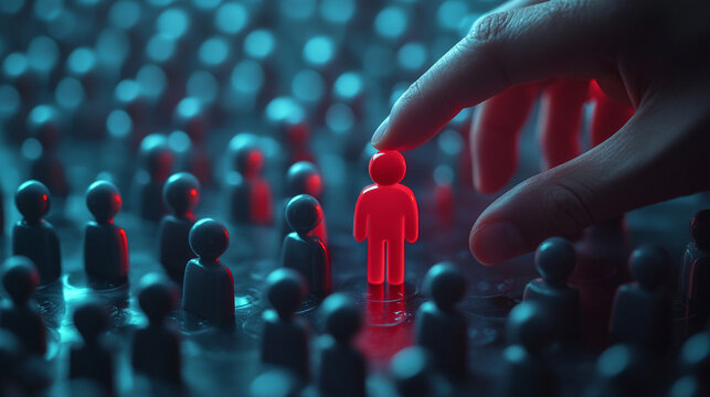 business professional confidently selects a modern red hue, symbolizing passion and innovation. This image embodies leadership and decision-making in a dynamic corporate environment