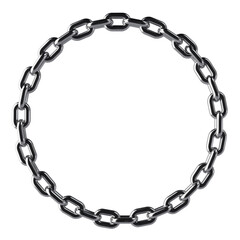 Circular Chrome Chain 3D Render