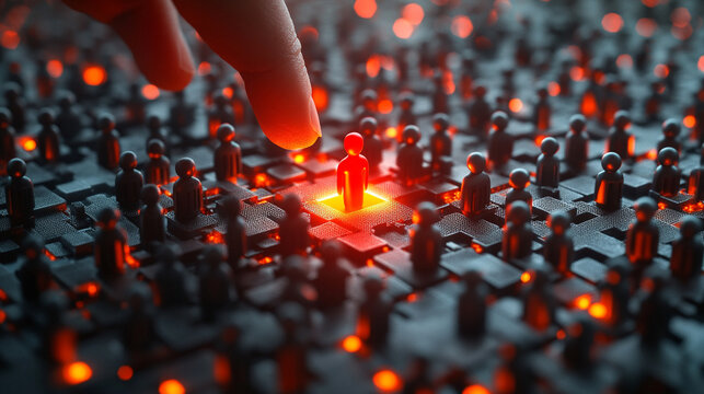 business professional confidently selects a modern red hue, symbolizing passion and innovation. This image embodies leadership and decision-making in a dynamic corporate environment