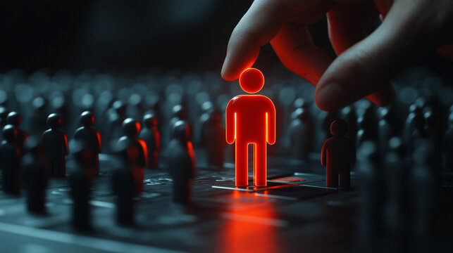 business professional confidently selects a modern red hue, symbolizing passion and innovation. This image embodies leadership and decision-making in a dynamic corporate environment