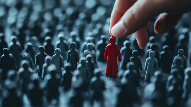 business professional confidently selects a modern red hue, symbolizing passion and innovation. This image embodies leadership and decision-making in a dynamic corporate environment