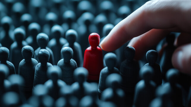 business professional confidently selects a modern red hue, symbolizing passion and innovation. This image embodies leadership and decision-making in a dynamic corporate environment