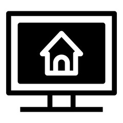 Monitor Home Simple Solid Icon
