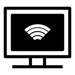 Monitor Wifi Simple Solid Icon