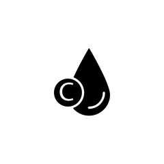 Fototapeta premium Vitamin C icon. vector flat black trendy style illustration for web and app..eps