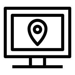 Monitor Location Icon. Simple Desktop Screen Vector Illustration.