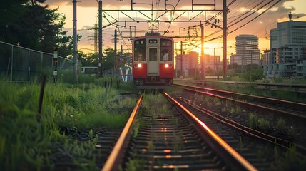 Obraz premium Train in Summer Wallpaper. BackgroundMostrar versiones