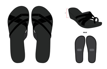 flip flop wedge crisscross 