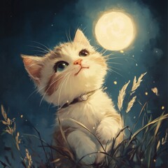 cat in the night