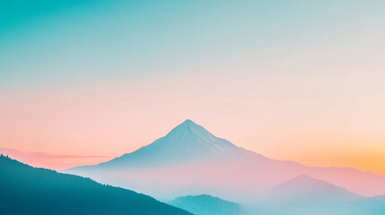 minimalist backdrop featuring a majestic mountain against a serene sky, symbolizing strength, solitude, and tranquility, inviting reflection and inspiration in nature's beauty