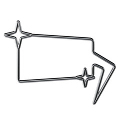 Square Bubble Text 3D Render