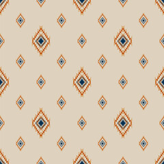 Motif African ethnic handmade beautiful Ikat art.African Ikat ethnic tribal, boho colors seamless wallpaper.Animal print on ethnic tropical pattern.Motifs African boho paisley Floral Ikat background.