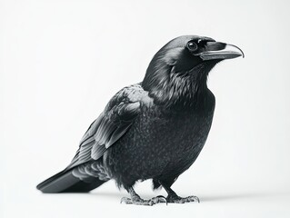 Fototapeta premium Raven isolated on white background