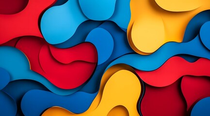 Colorful Abstract Background with Layered Paper Cut Shapes