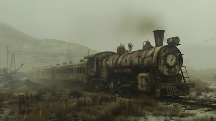 Fototapeta premium Old Train Wallpaper. Background