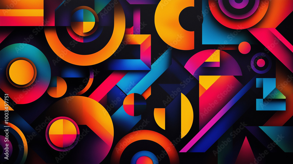 Poster abstract background with geometric shapes forming modern design