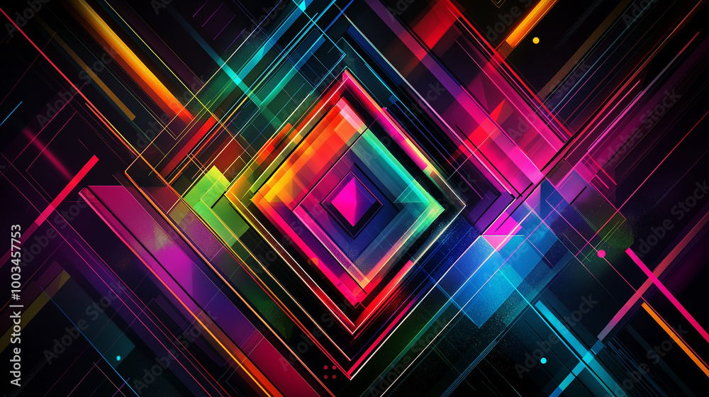 Poster colorful abstract geometric shape background design